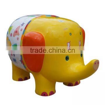 Customized fiberglass colourful elephant statue