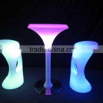 Hotel Bar Sets Novelty Bar Stools 42*38*80cm Bar Chairs with LEDs inside Plastic Shell Body