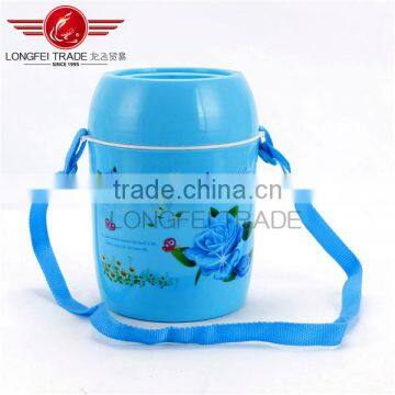 2L Plastic Bento Lunch Box/ Portable Food Carrier with Belt
