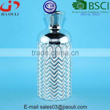New Design Wave Patterned Decorative Ceramic Flower Vase Gold/copper/silver Plated photo-5