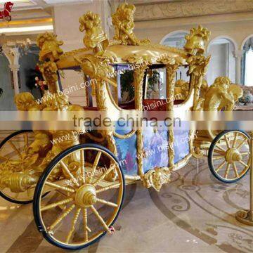 European Style Carved Golden Royal Horse Saddle Wedding Carriage Luxury Horse Carriage for Sale(BG11-M051) photo-4