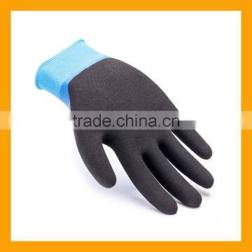 ZMSAFETY 13G Knitted Liner Latex Coated Latex Safety Gloves Black Sandy Finish Double Latex Dipped Gloves