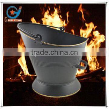 fireplace accessory matt black duckbill 35.5 cm coal bucket with handle