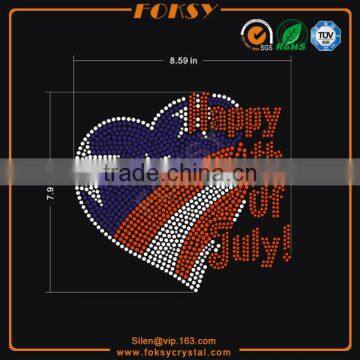 I Love USA Hot Fix Rhinestone Heart Design Transfers photo-2