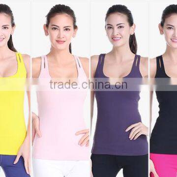 Hot Sell 92 Nylon 8 Spandex Black Custom Print Girls Plain Gym Tank Tops for Yoga photo-5