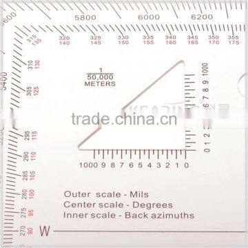 Chinese Manufacturer Military Protractor, Transparent Plastic Square Protractor for Military Training, for Solidier #KMP-2 photo-2