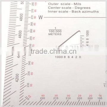 Chinese Manufacturer Military Protractor, Transparent Plastic Square Protractor for Military Training, for Solidier #KMP-2 photo-3