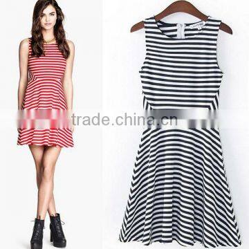 HD-D143 hot design elegant fashion stripped women dress/casual ladies dress