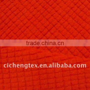 Fahion red fabric 94%polyester 6%spandex thermal grid fabric