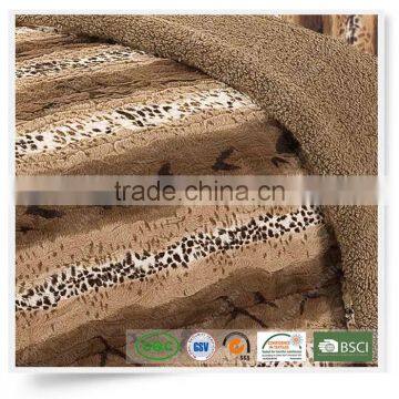 100% Polyester Hand Made PV Fleece Quilt Pillow Cover Bed Sets Animal Fur Design