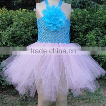 Fancy Dresses for Baby Girl Baby Girls Mini Skirt Crochet Top Tutus With Flower photo-2