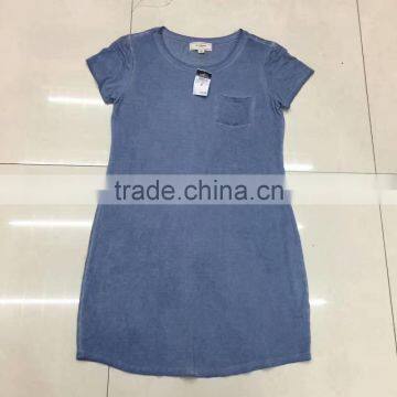 Women blank long washed t-shirt stock garment