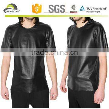 Custom Leather Sleeves t Shirt Wholesale photo-3