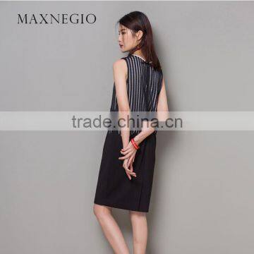 Maxnegio Fashion New Products Applique Black Sequin Dress photo-3