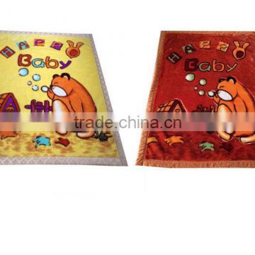 Custom Korean Style Animal Design Knitted Baby Mink Blanket