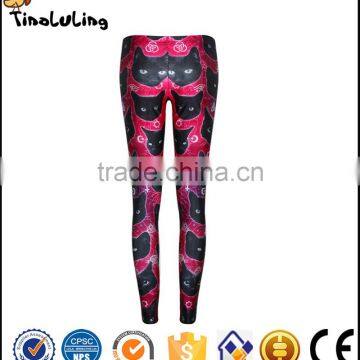 Hot Sexy Women Street Gothic Pants Cute Black Cat Cartoon Print Trousers Push Up Fitness Leggings Plus Size Legins Slim Jeggings