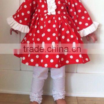 Kids clothes wholesale polka dot outfit for baby winter wear children christmas gifts