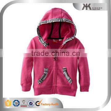Wholesale 100% Cotton Children Plain Hoodies for Kids With Trim Print photo-2