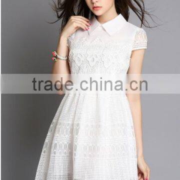 Summer Women Floral Lace Crochet Boho Hippie Mini Dress photo-3