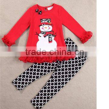 Wholesale Children Boutique Clothing/ Latest Fashion Baby Girls Ruffle Christmas Clothes