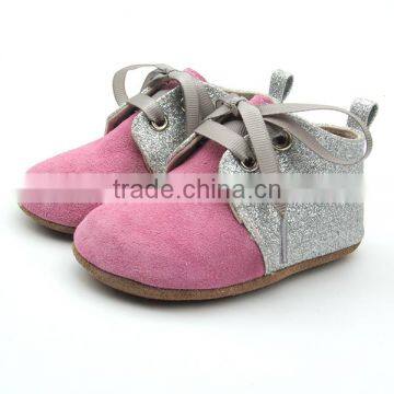 Wholesale Rose Pink Genuine Leather Moccasins Baby Shoes With 2017 photo-3