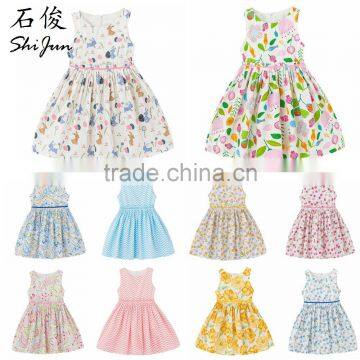 ShiJ Girl Dress 12M to 12Y 100% Cotton Coloful Floral Kids Clothes