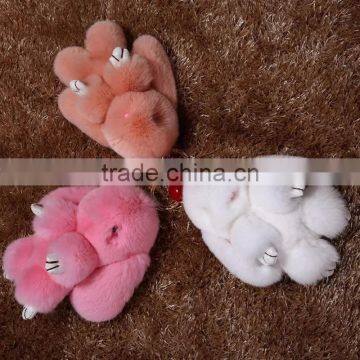 Myfur Customized Wholesale Rabbit Fur Bag Pendant Real Fur Car Decoration Accessory photo-3