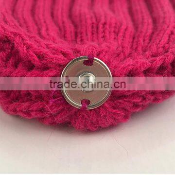 Myfur Hot Pink Fluffy Raccoon Fur Ball Knitted Beanie Hat for Fashion Lady