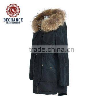 Womens Faux Fur Coat Long Down Coat With Fur photo-2