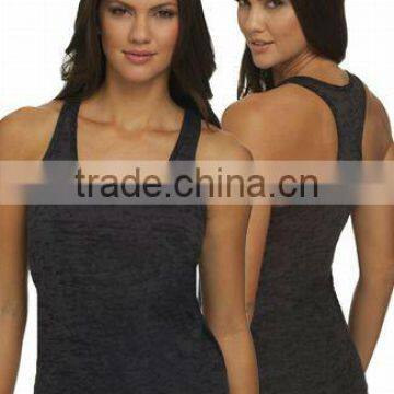 Next Level Apparel Ladies' Burnout Racerback Tank Top - Made From Pre-shrunk 65% Polyester and 35% Cotton. Comes With Your Logo. photo-4