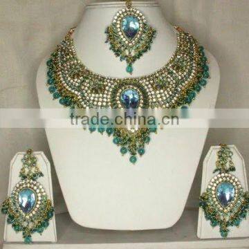 Bridal Fashion Kundan Necklace Set Jewelry
