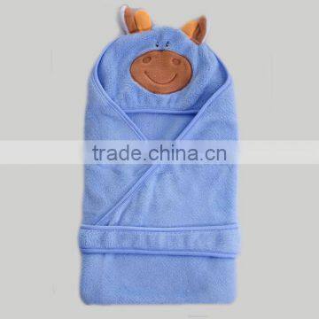 Bear Plush Head Super Soft Fleece Blanket Wraps for Baby