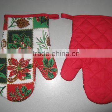 2pcs kitchen sets with hot sales 100% cotton printed kitchen oven mitt & pot holder