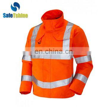 High visibility OEM service red reflective winter jackets