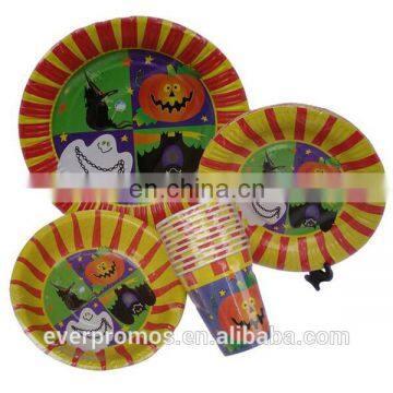 Customized Colorful Competitive Price Halloween Paper Sets Paper Plate