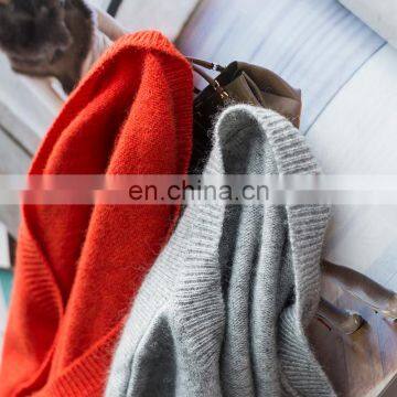 Good Quality Fashion Slim Fit v Neck Custom Knitted Pure Color Womens Pullover 100% Cashmere Sweater Factory photo-5