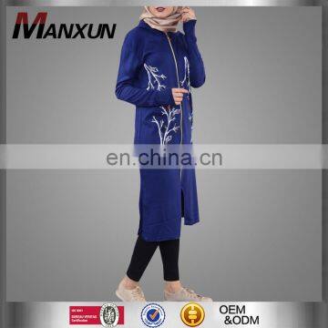 Alibaba Wholesale Abaya Style Long Sleeve Tunic Good Quality Newest Models Print Islamic Clothing Attractive Tops