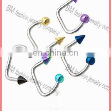 Fashion hot selling bending lip ring body piercing jewelry