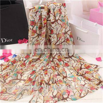 women chiffon poncho tops horse printed shawl animal silk scarf