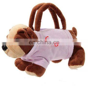 Custom Stuffed Plush puppy dog bag with embroidering logo