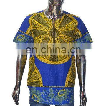 Africa wholesale custom t shirt traditional patterm print men shirt 2017