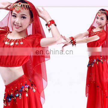 ET-136 Arabic Practice Children Girls Belly Dance Wear Clothes 4pcs/2pcs Suit photo-6