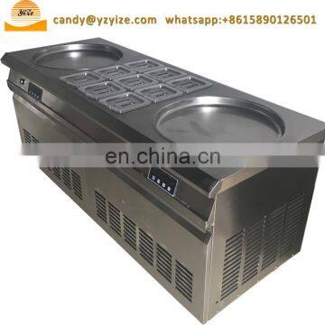 Multi- Function Double Round Pan Fried Ice Cream Roll Machine photo-4