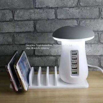 Tenee T-PC006   usb and fast multifunction charger with led table lamp