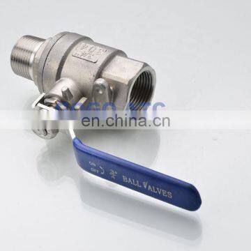 High quality Type Two Ball valve Stainless steel DN25/DN32 1 inch 1-1/4" Female to male thread SS304 316 2 way Ball Valve