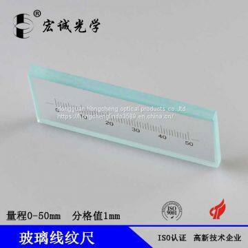 0-50mm optical standard glass scale glass ruler measuring ruler standard glass ruler glass scale  micrometer can customized