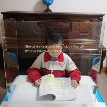 Wholesale High Quality Custom Transparent Acrylic Desk Shield Plexi Glass Foldable Sneeze Guard for School Student Desk photo-4