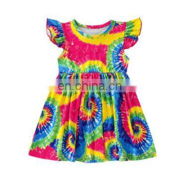 Baby Girls Summer Dress Print Rainbow Girls Dress Boutique Children Clothes Kids Party Dress