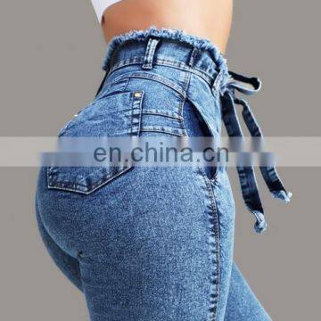 Women's Modern Series Curvy Fitness Boot Cut High-rise Jeans Pant With Slim Stretch Tassel Belt photo-2