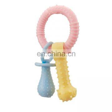 Cute Shape and Color Small Dog Play Toy ,bone,nipple and Ring Combination Puppy Chew and Play Toy photo-2